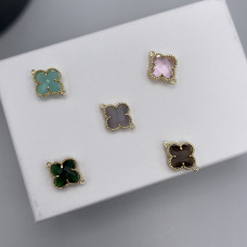 Коннектор в стиле Van Cleef с ювелирным стеклом 16*12мм