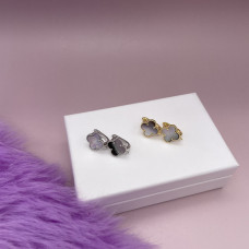 Швензы в стиле Van Cleef с темным отливом перламутра 12мм